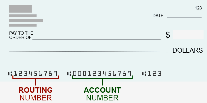 Check with Routing and Account Number